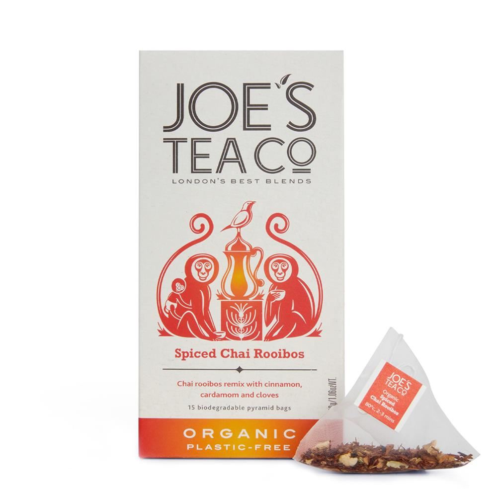Joes Tea Company Spiced Chai Rooibos - 15 biodegradable pyramid bags