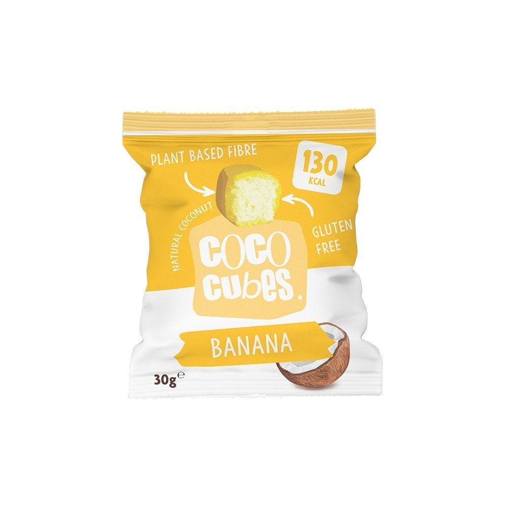 Coco Cubes Delicious Banana Coconut Snack 30g - 12 Pack