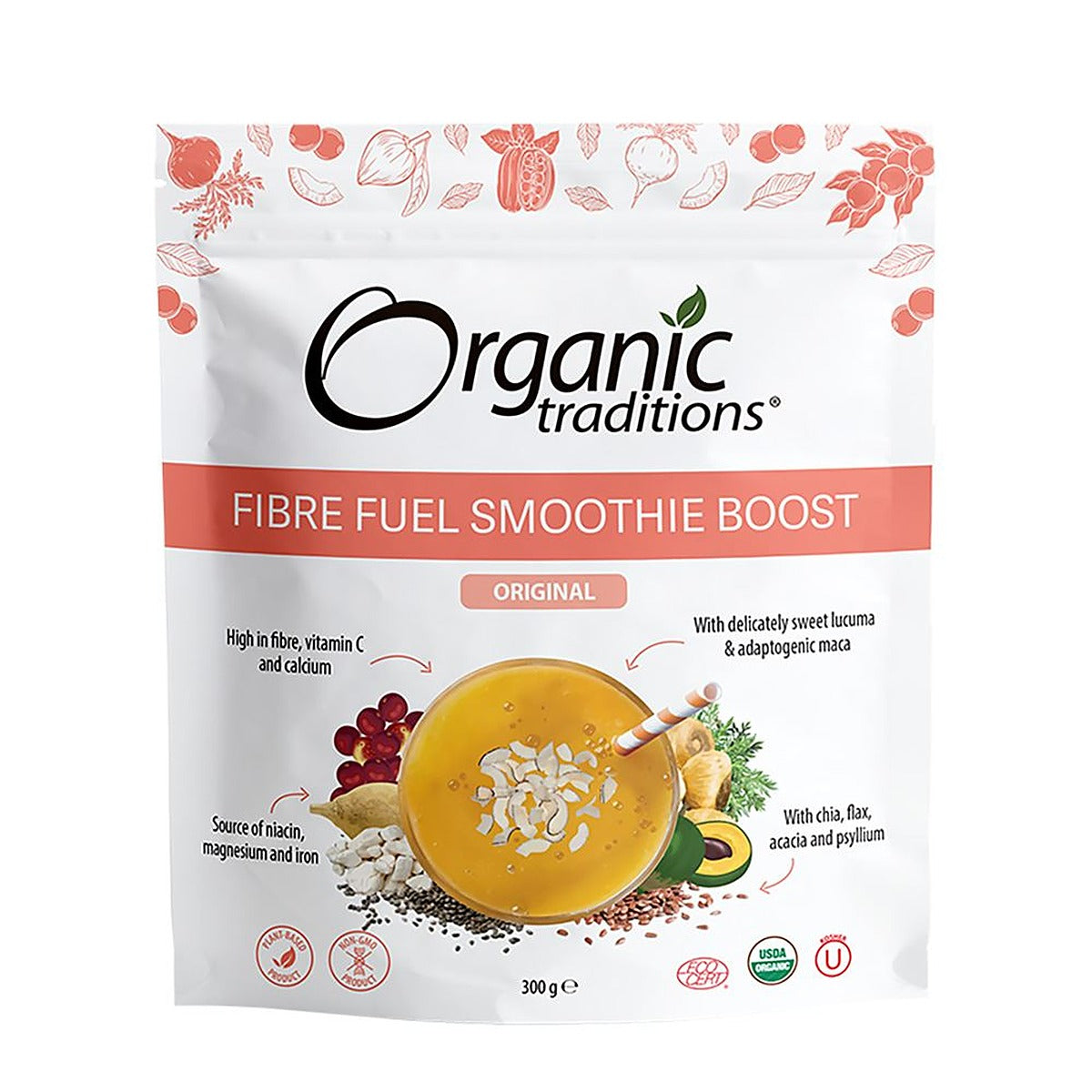 Organic Traditions Organic Fibre Fuel Smoothie Boost Original 300g