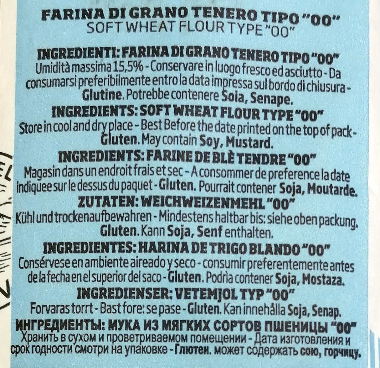Caputo Farina Classica Doppio Zero 00 Flour Blue 1kg (Pack of 5)