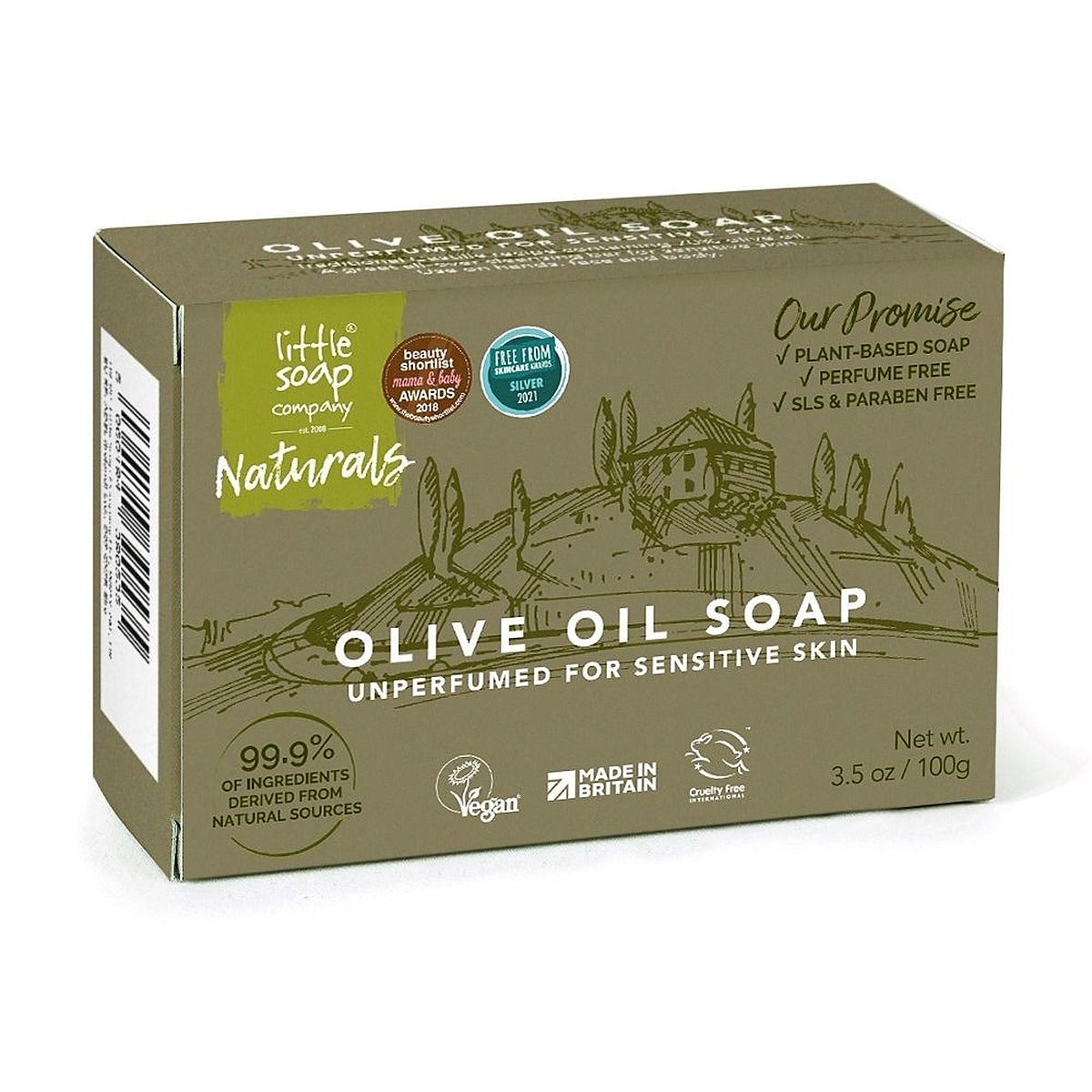 Little Soap Company Naturals Olive Oil Bar 100g - 2 Pack