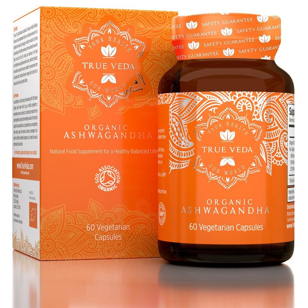 True Veda Ashwagandha Organic Natural Vegan Ethical Non-GMO 60 capsules