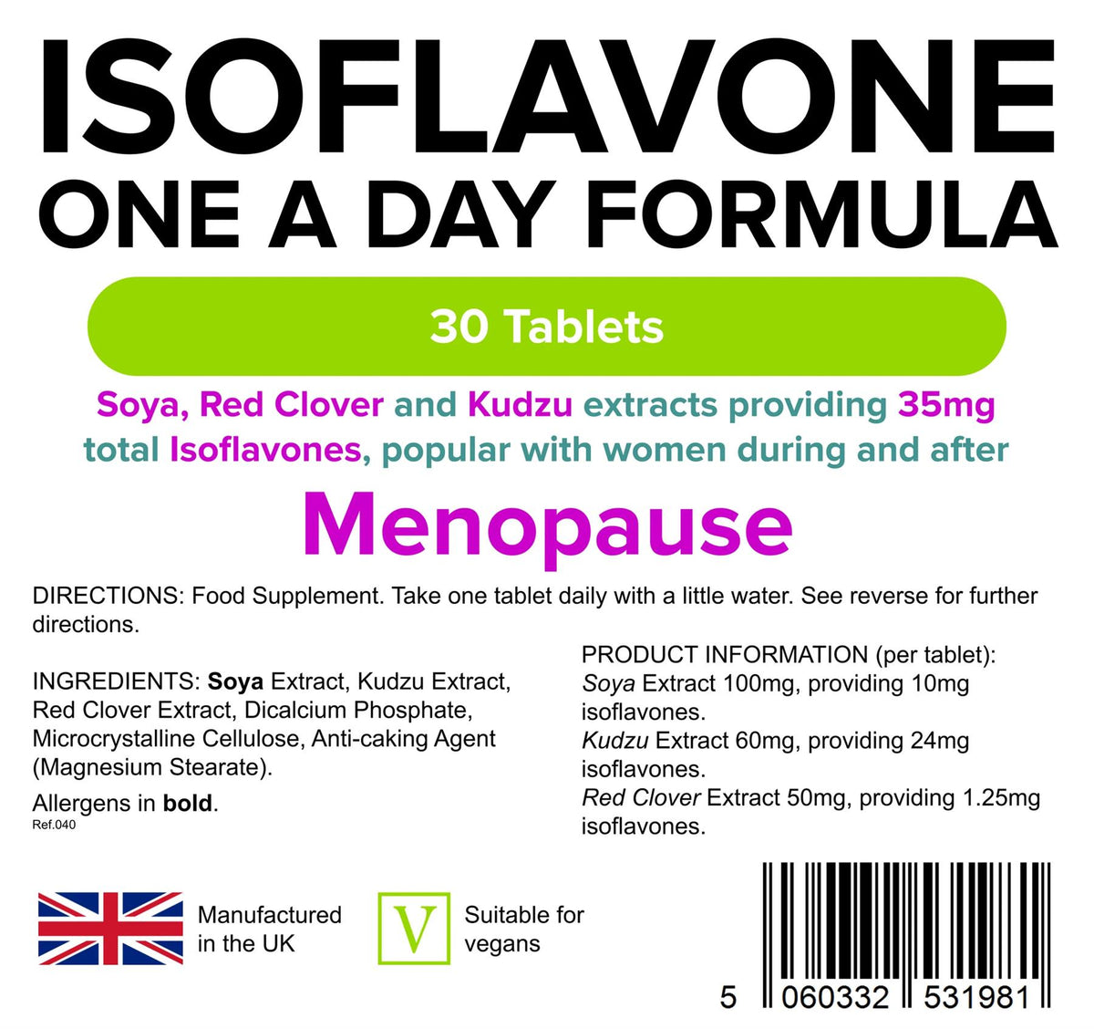 Lindens Isoflavone Formula (Soya+) - 30 Tablets - image 2