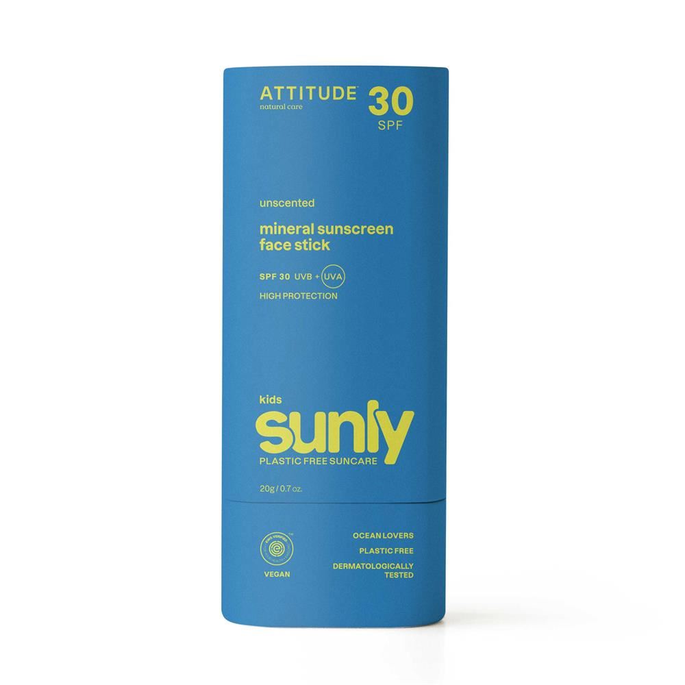 Attitude Sunly - Sunscreen Stick Kids Face - Unscented- 30 SPF - 20 g