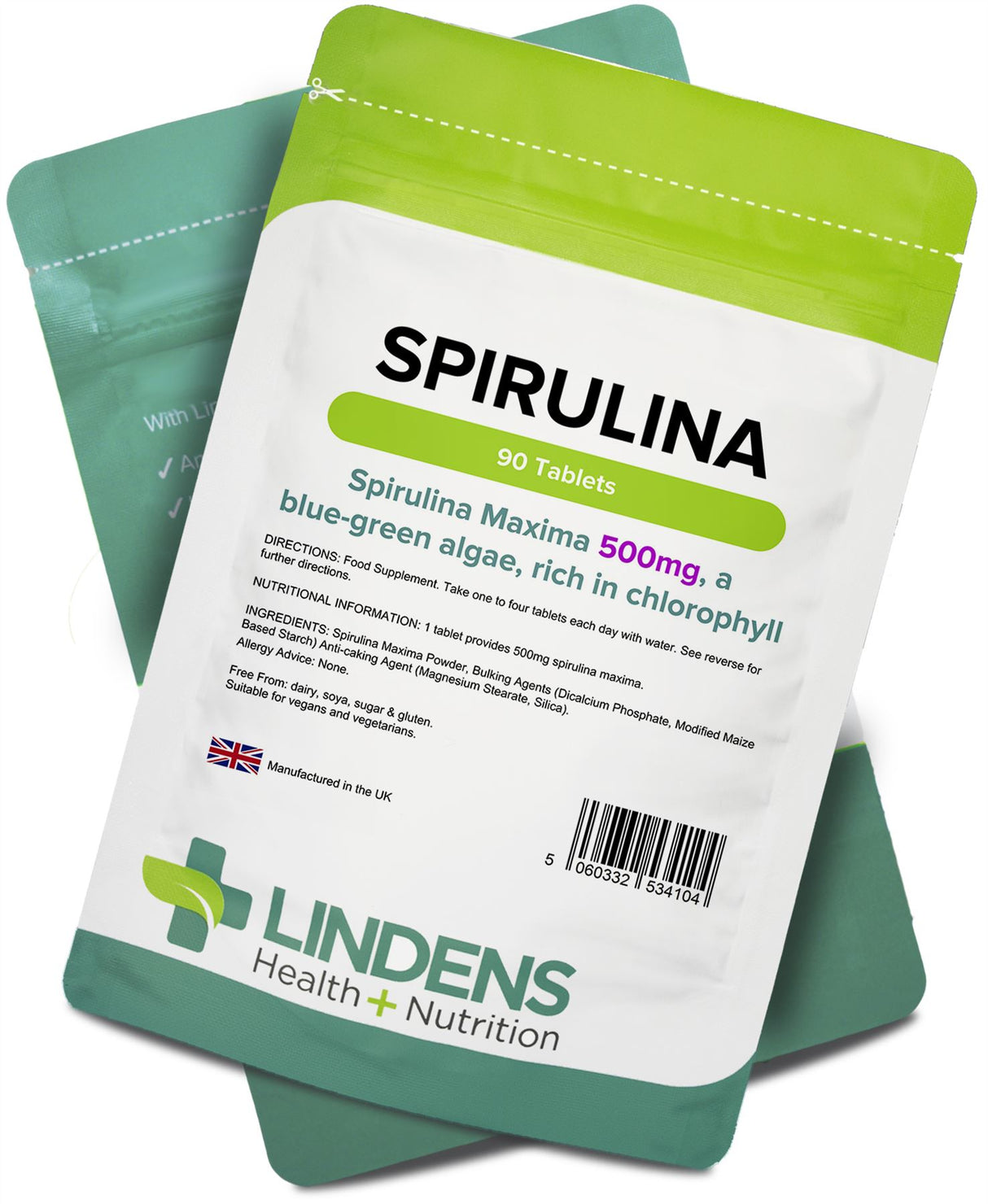Lindens Spirulina 500mg - 90 Tablets