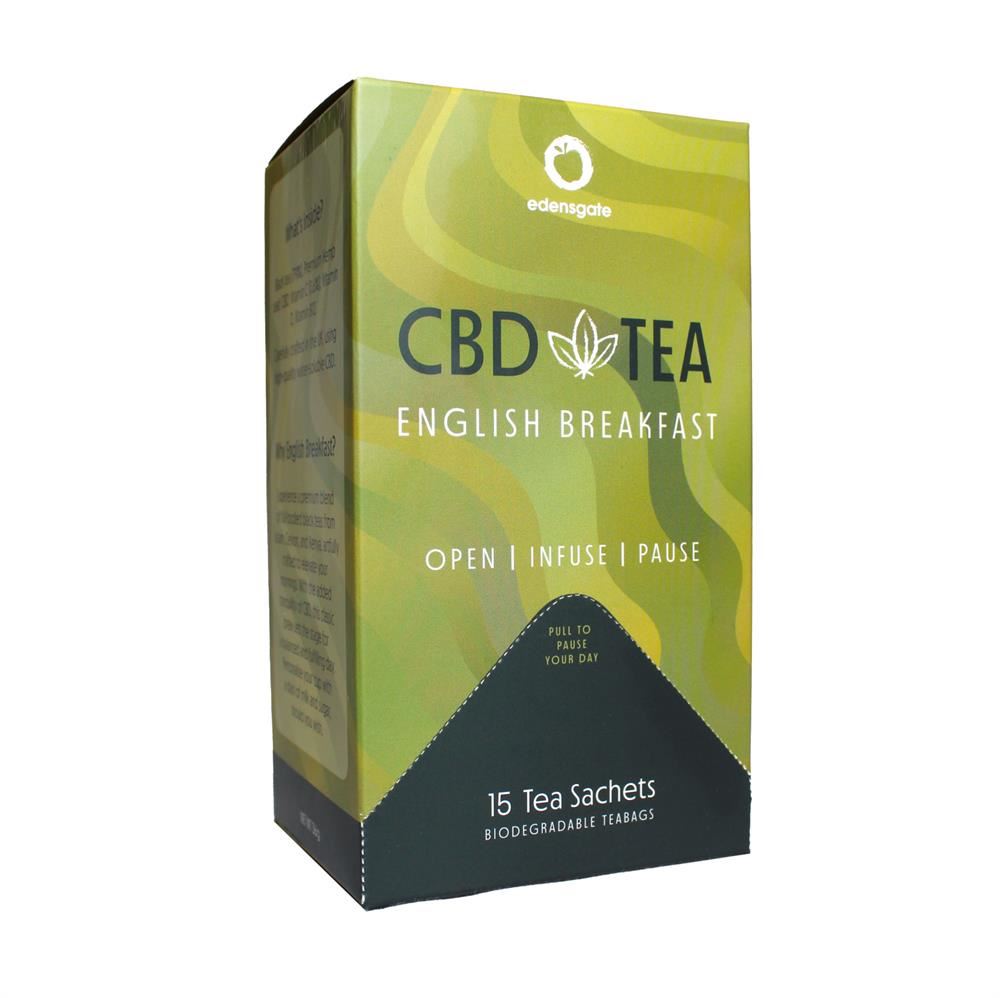 Edens Gate CBD Tea With Adaptogens - English Breakfast - 15 Tea Bags