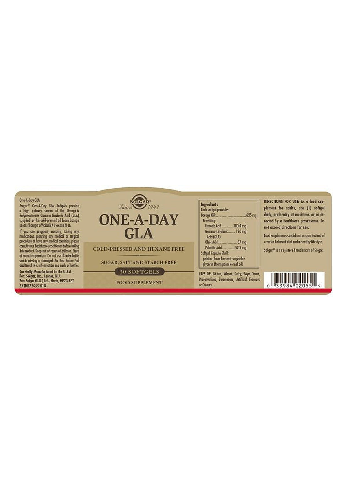 Solgar One-A-Day GLA - 30 Softgels - image 3