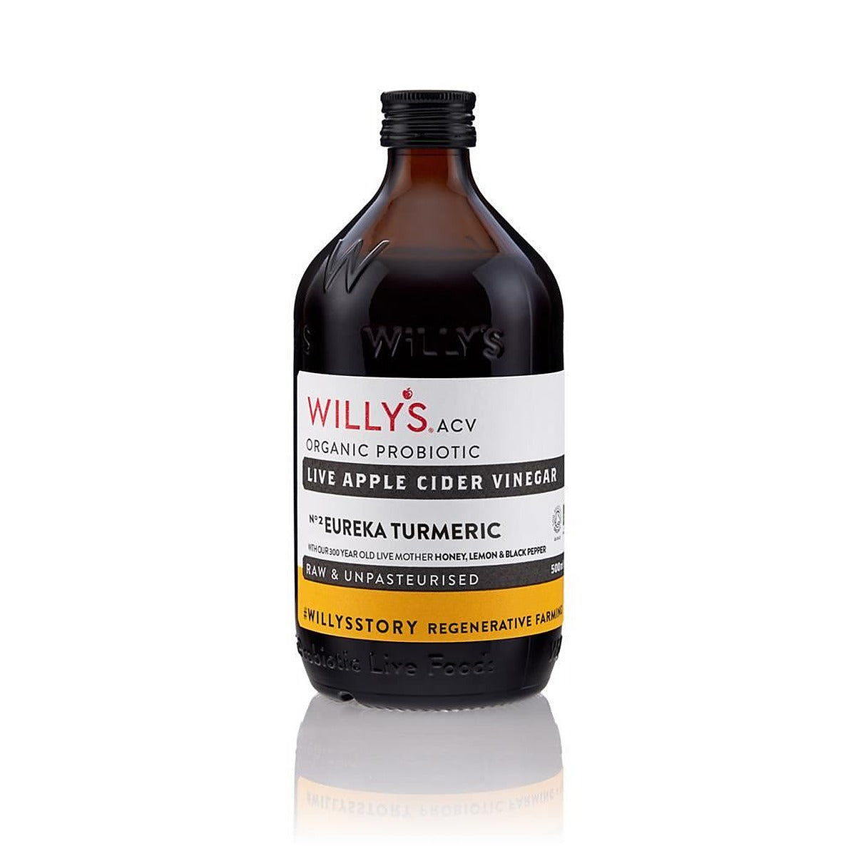 Willys eureka turmeric apple cider vinegar with the live mother 500ml