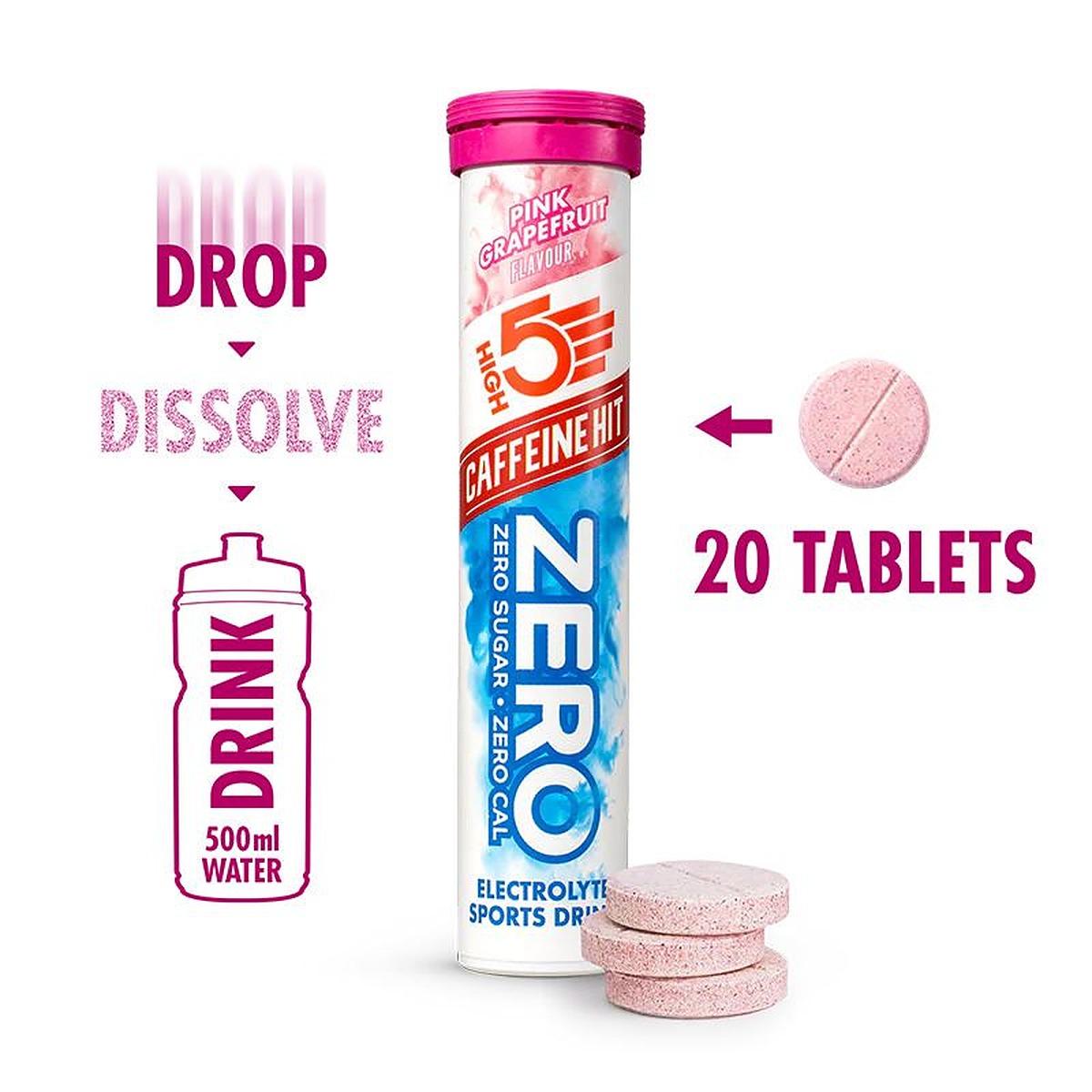 High 5 Zero Electrolyte Sports Hydration Drink - 20 Tablets- All Flavours - Pack of 8 - image 25