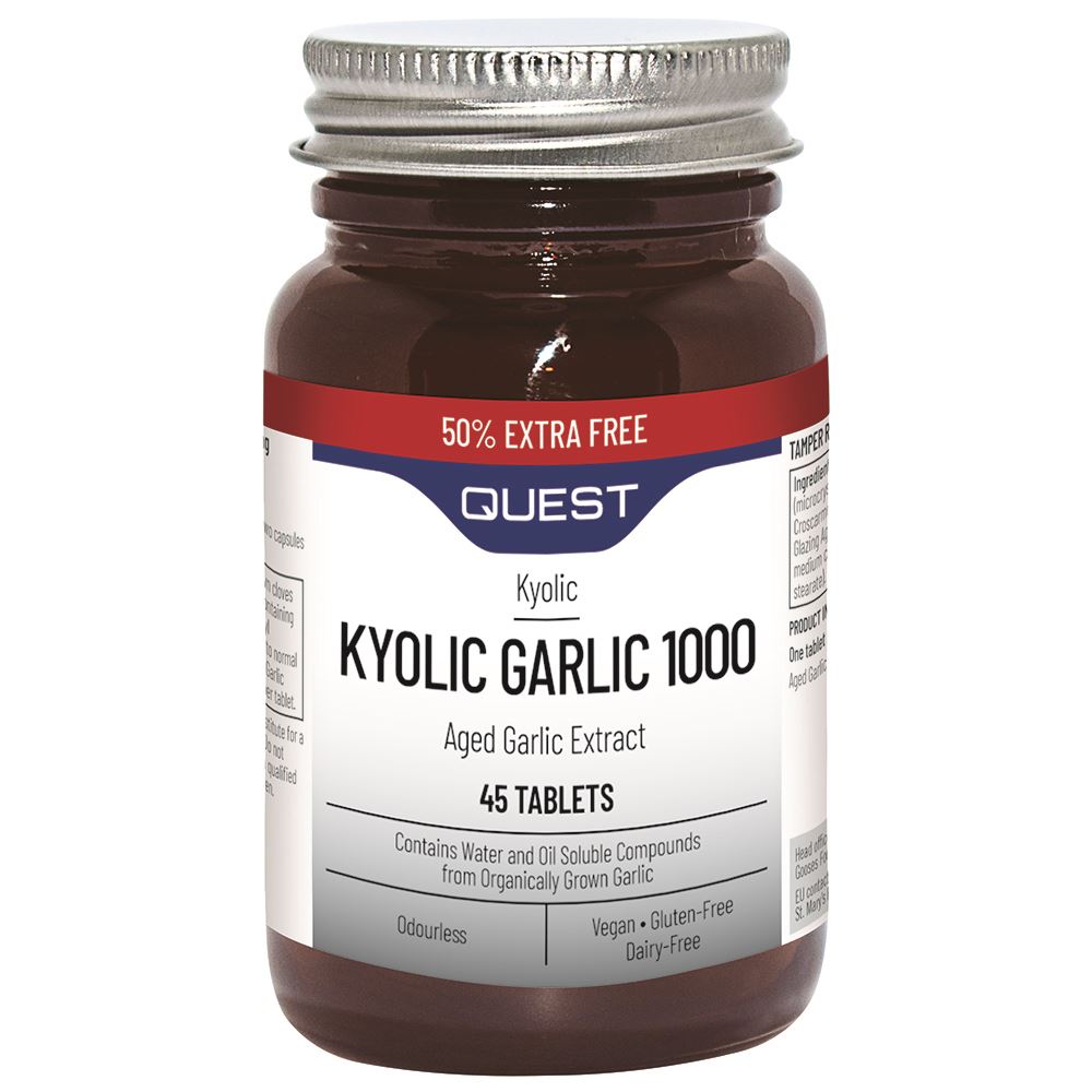 Quest KYOLIC GARLIC 1000mg (50% EXTRA FREE) 30 + 15 Tablets
