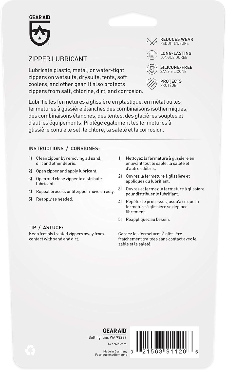 Gear Aid Mcnett Zipper Stick Tech - Care Pen for Zippers - 2 x 4.8g Pack