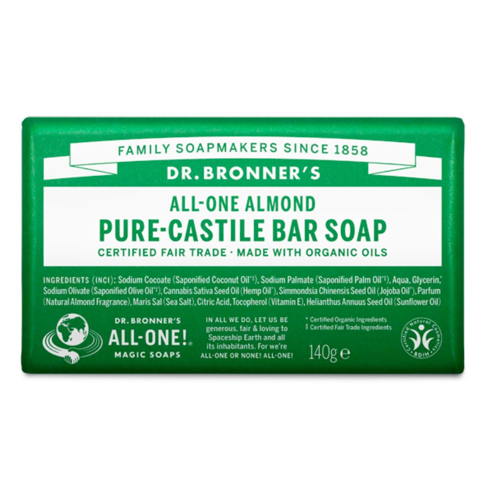Dr Bronner's Pure Castile Bar Soap - 140g - All Scents