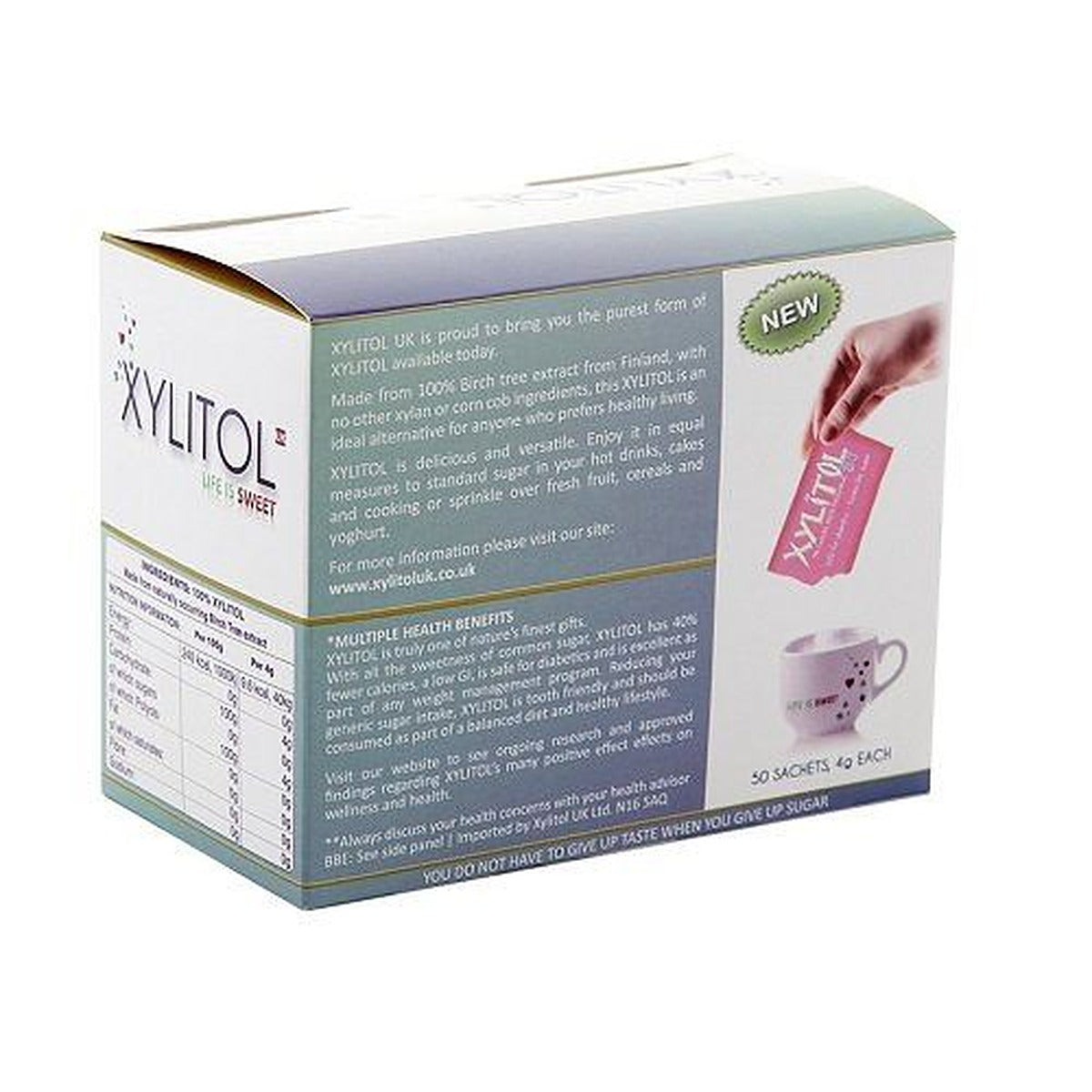 Xylitol Natural Sweetener - 50 Sachets x 4g - image 2