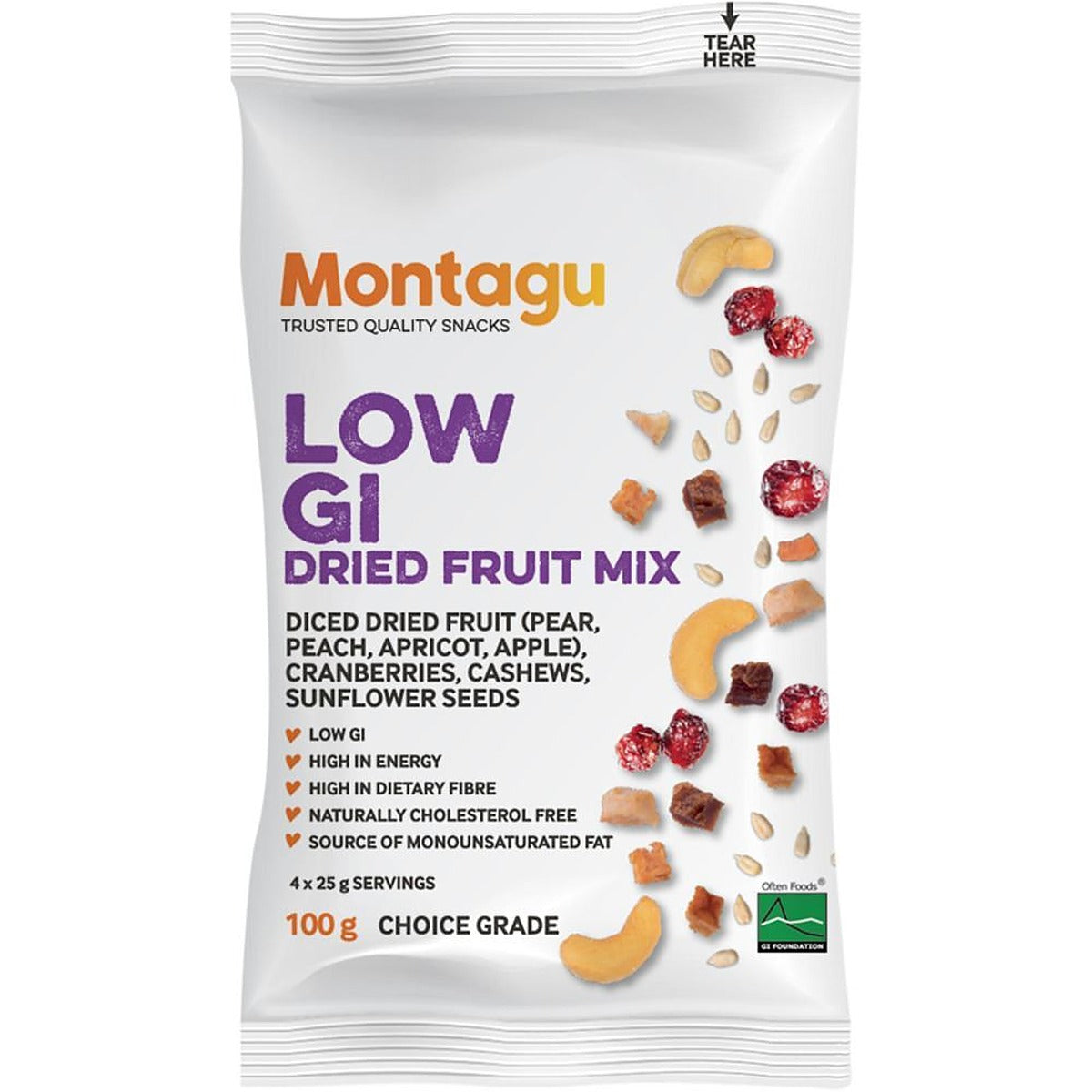 Montagu Lifestyle Brain Food Snack Mix - Energize and Nourish 80g - 10 Pack