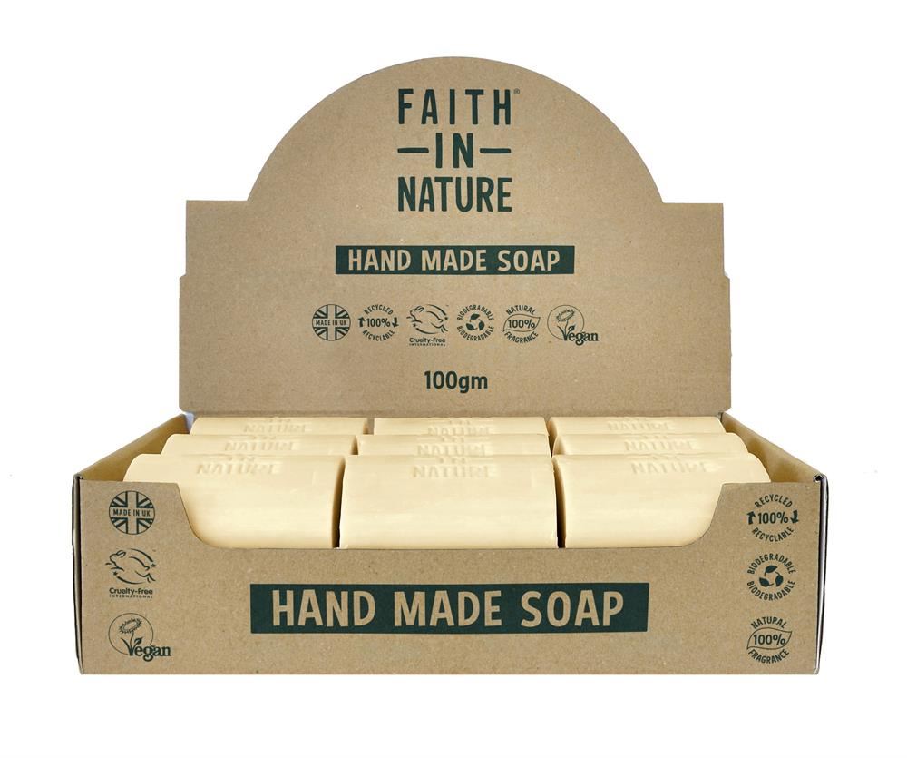 Faith in Nature Fragrance Free soap unwrapped x (Full Box of 18)