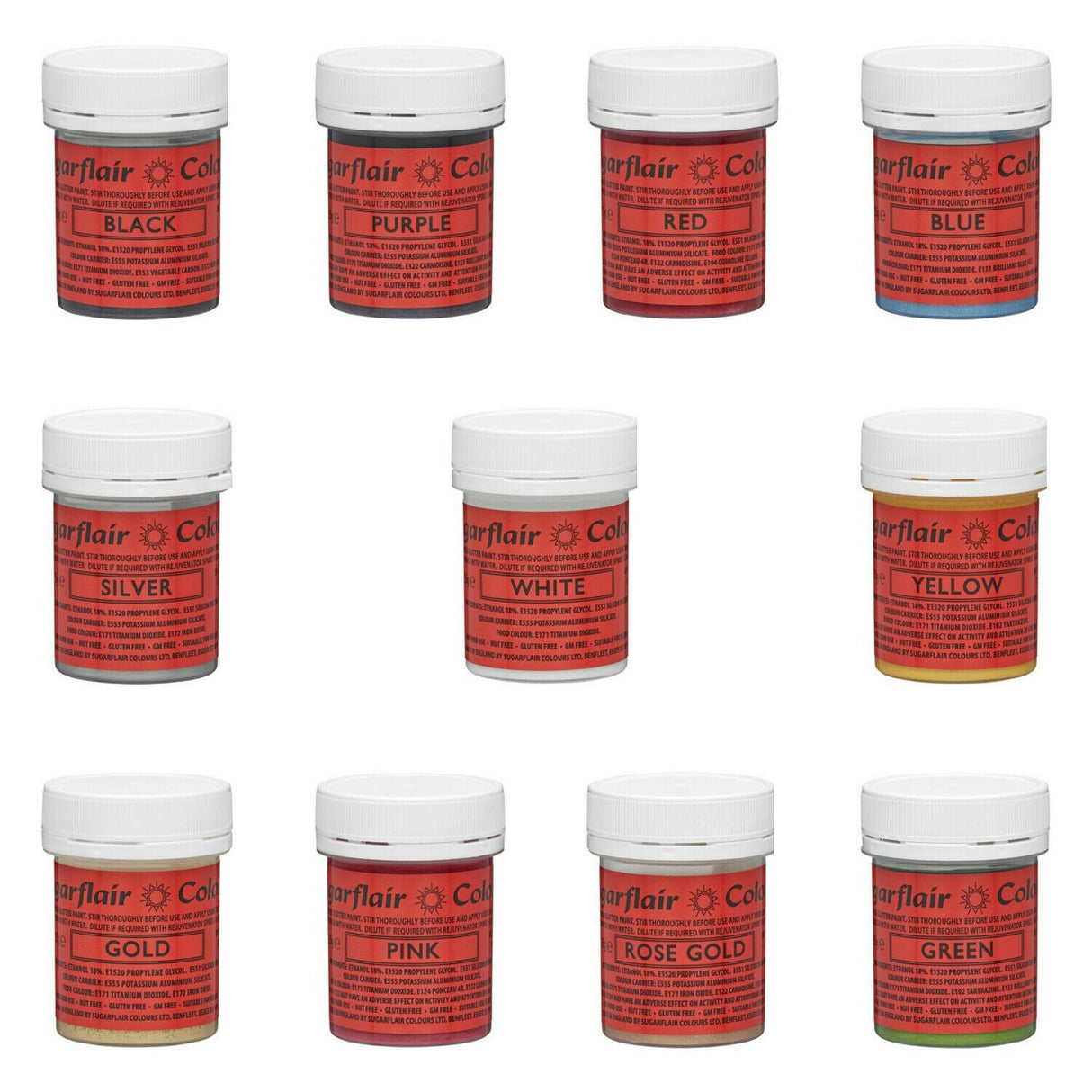 Sugarflair Edible Glitter Paint 35g - All Shade