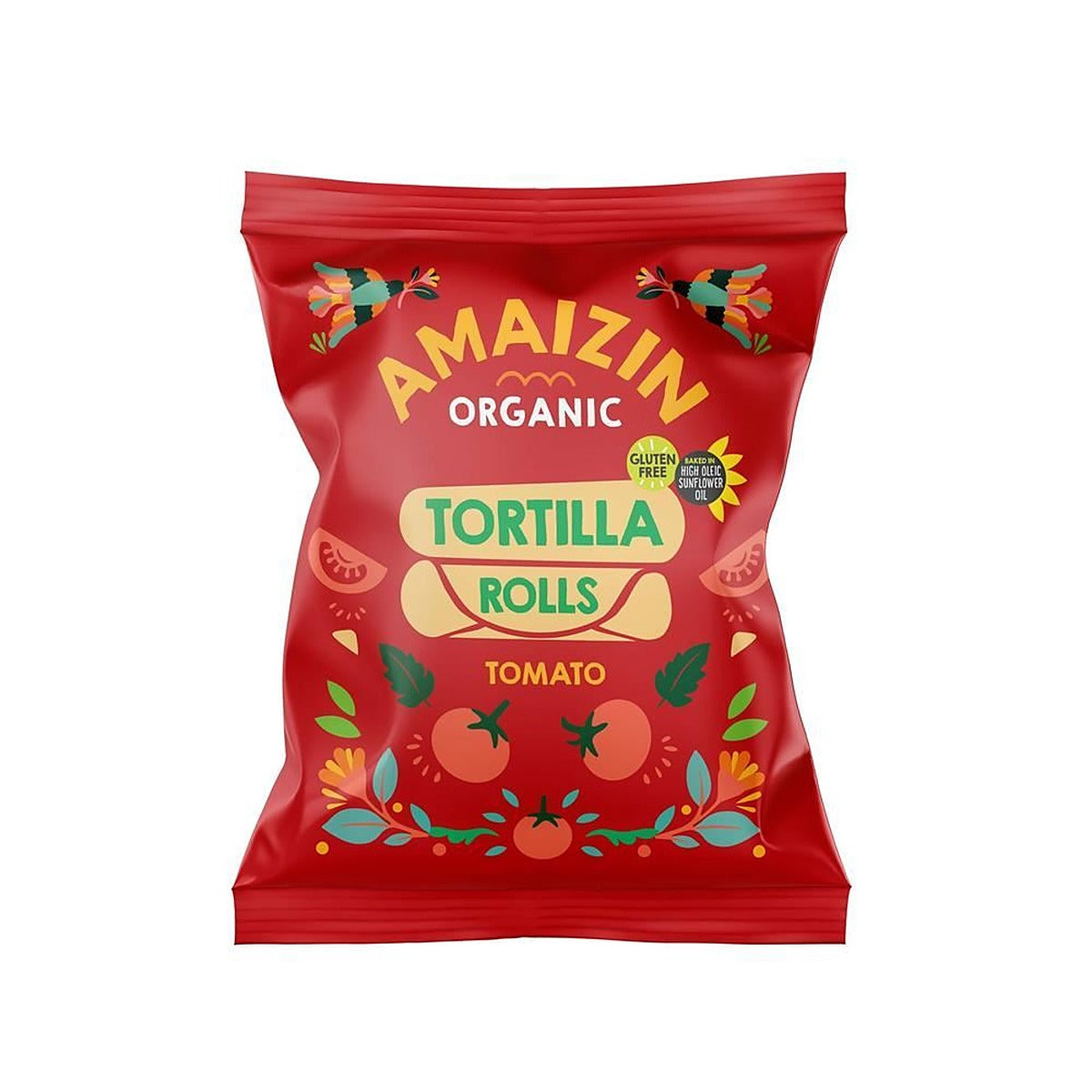 Amaizin Corn Rolls Tomato - Organic -100g Bag - 14 Pack