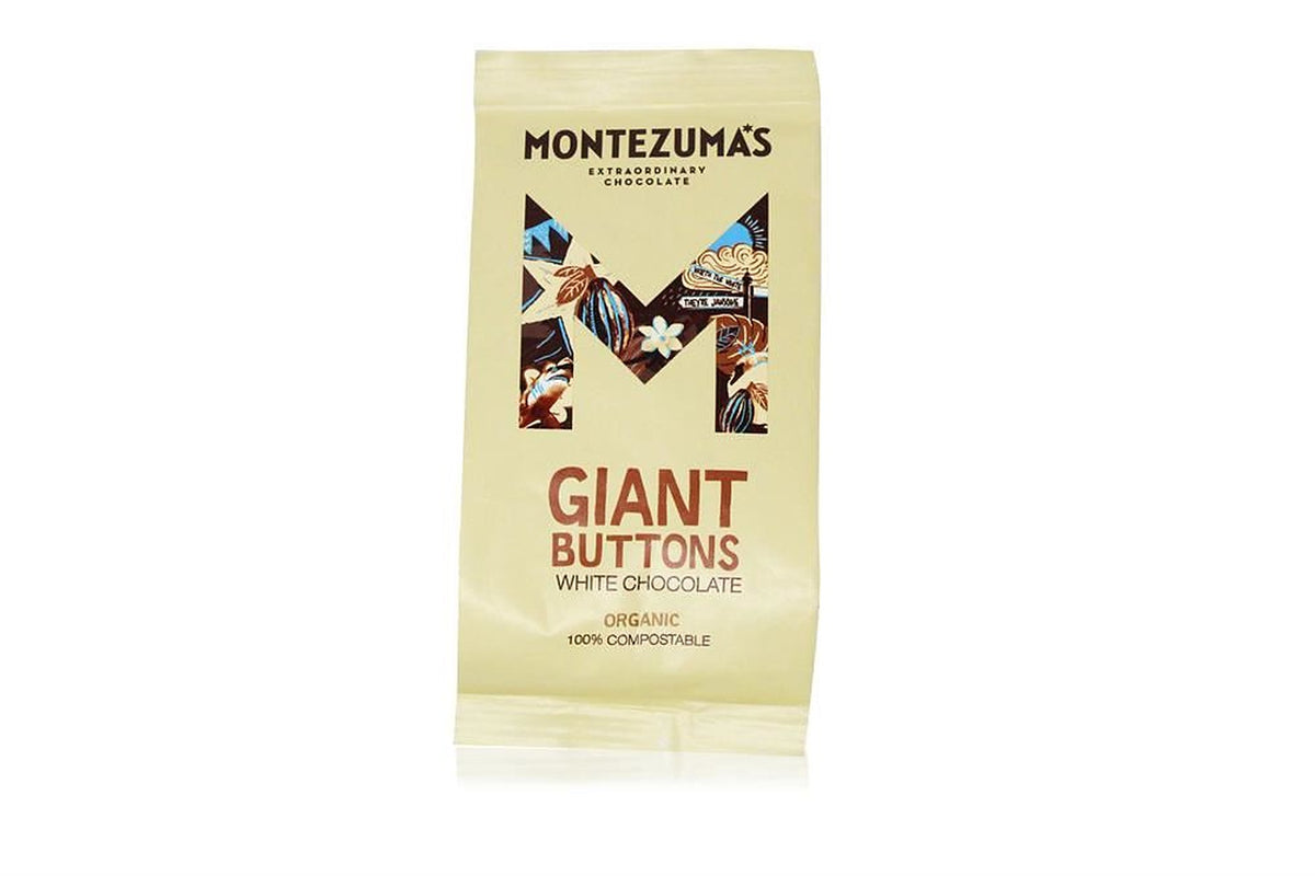 Montezumas Chocolate Organic Creamy White Chocolate Giant Buttons 180g