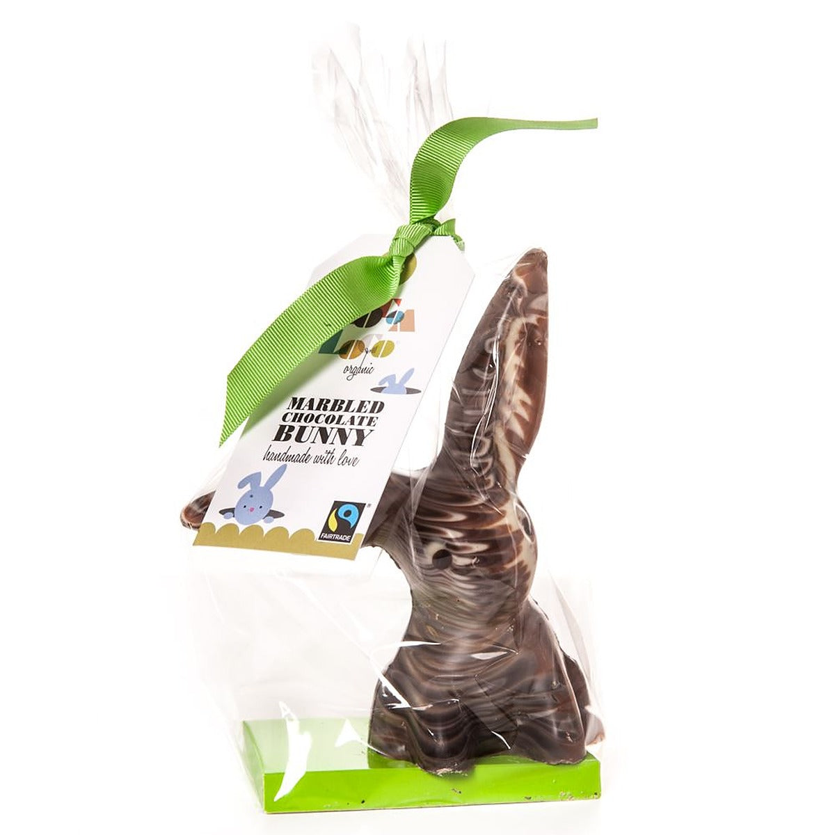 Cocoa Loco Solid Marbled Chocolate Rabbit - Organic & Fairtrade - 200g