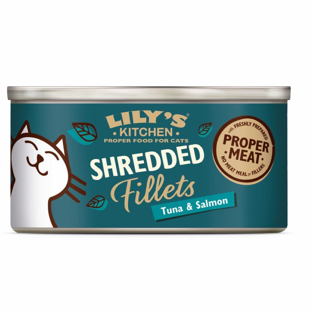 Lilys Kitchen Shredded Fillets Tuna & Salmon Cat Wet Food 70g - 24 Pack