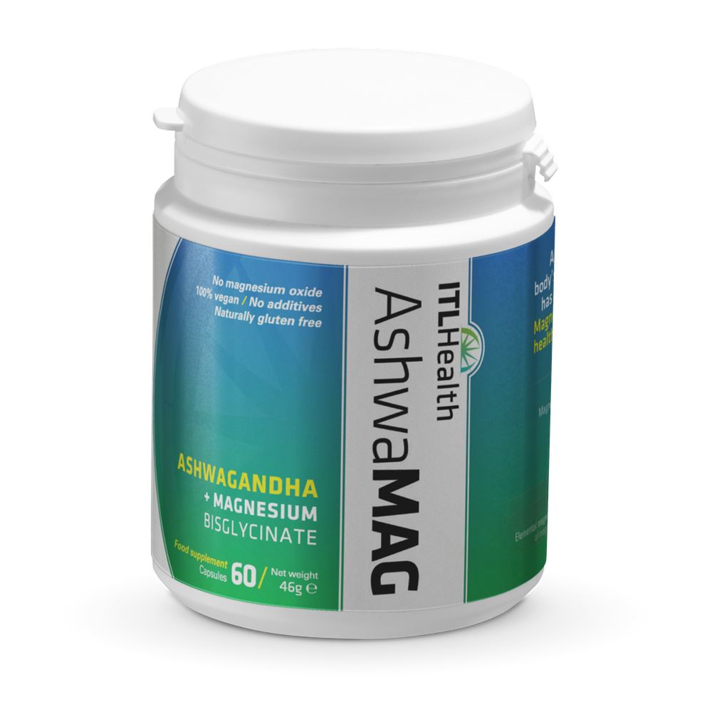 Mag365 AshwaMAG magnesium bisglycinate with Sensoril Ashwagandha 60caps