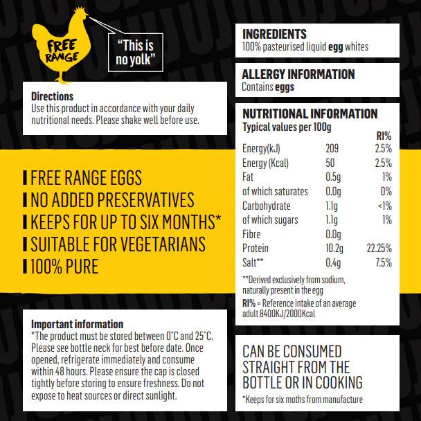 Uncle Jack's Free Range Liqui3d Egg White's - 970ml - Pack of 6