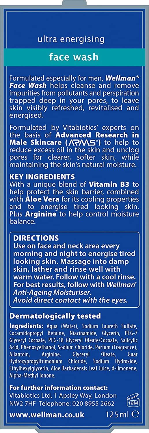 Vitabiotics Wellman Face Wash - 125ml