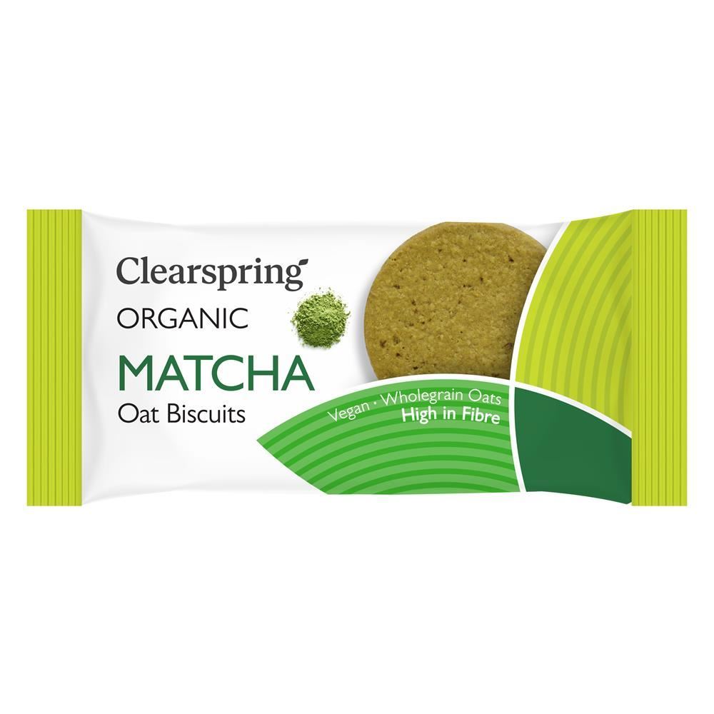 Clearspring Organic Oat Biscuits - Matcha 40g - 12 Pack