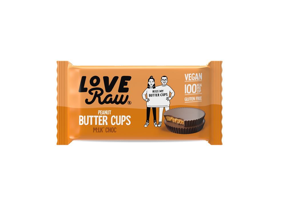 LoveRaw Peanut Butter M:lk Choc Cups 34g - 18 Pack