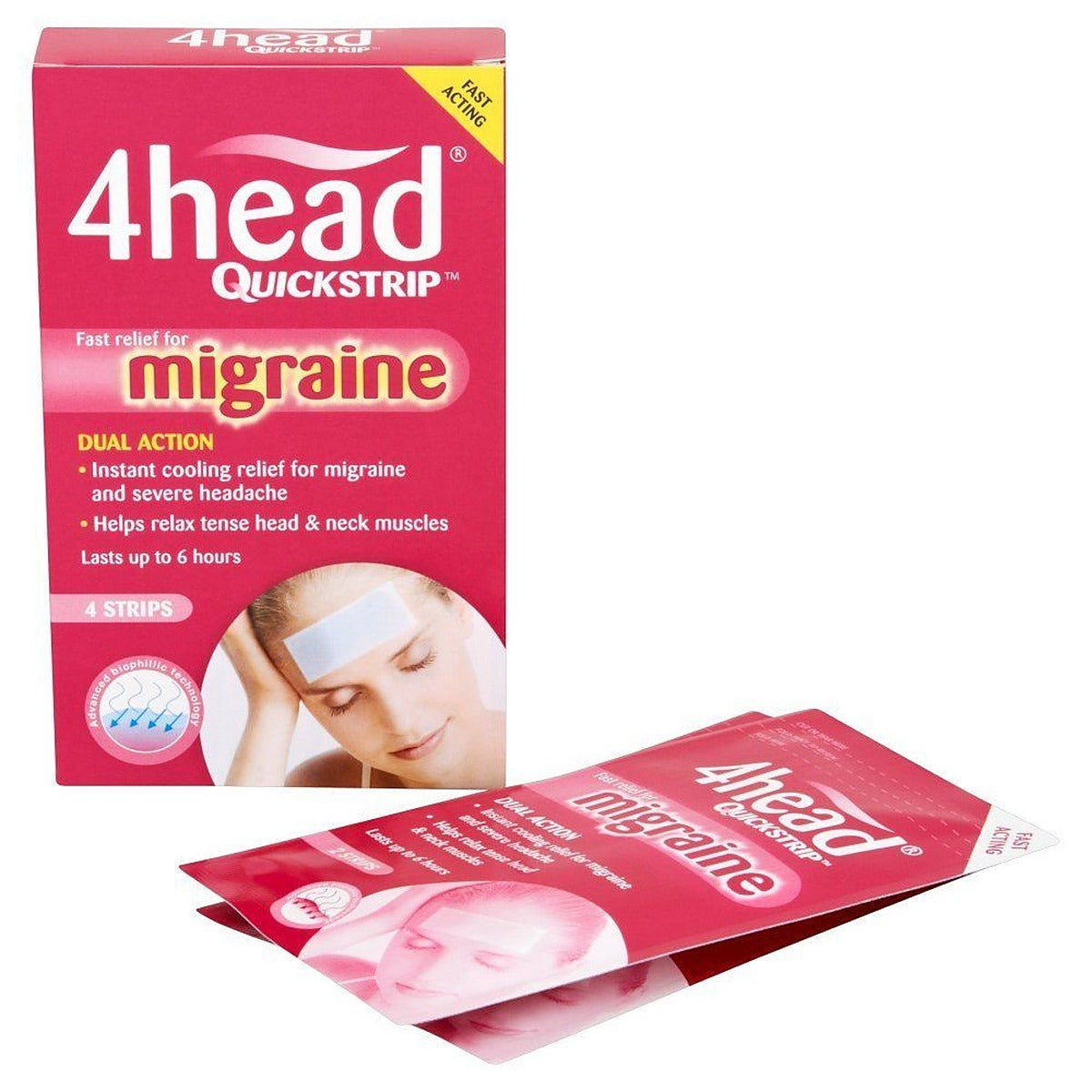4head Quickstrip Cooling Strips Headache & Migraine Relief - 4 Strips - image 2
