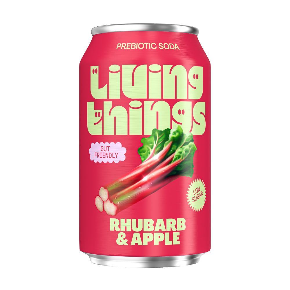 Living Things Rhubarb & Apple Prebiotic + Probiotic Soda 330ml - 6 Pack