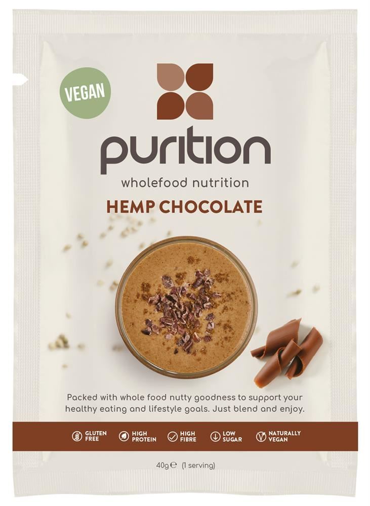 Purition Vegan Wholefood Nutrition Chocolate 40g - 8 Pack