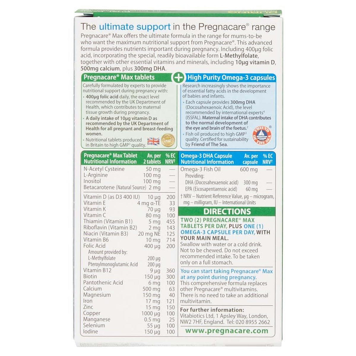 Vitabiotics Pregnacare Max - 56 Tablets + 28 Capsules - image 2