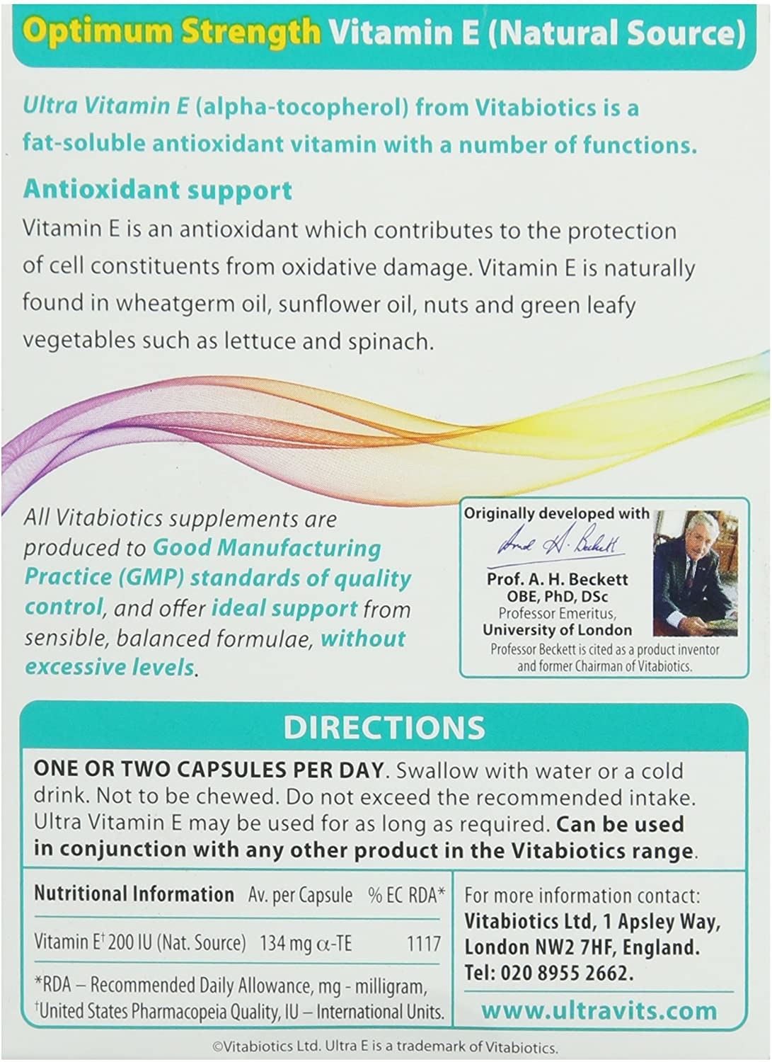 Vitabiotics Ultra Vitamin E Optimum Strength 60 Capsules