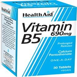 HealthAid Calcium Pantothenate (Vitamin B5) 750mg Prolonged Release 30 Tablets
