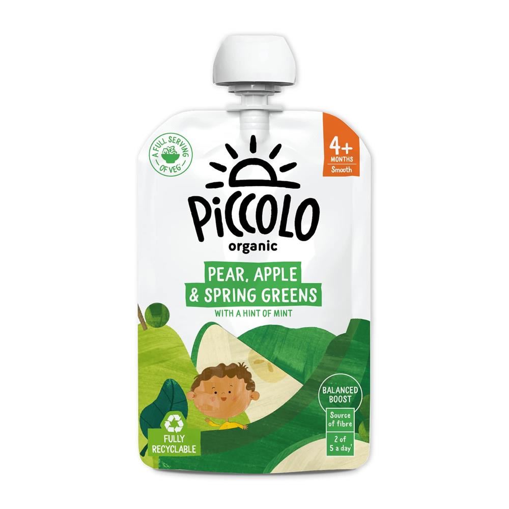 Piccolo Pear Apple and Spring Greens 100g