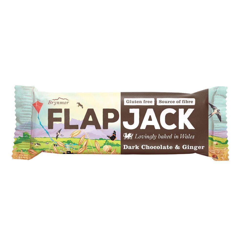 Brynmor Dark Chocolate & Ginger Flapjack 80g - 20 Pack