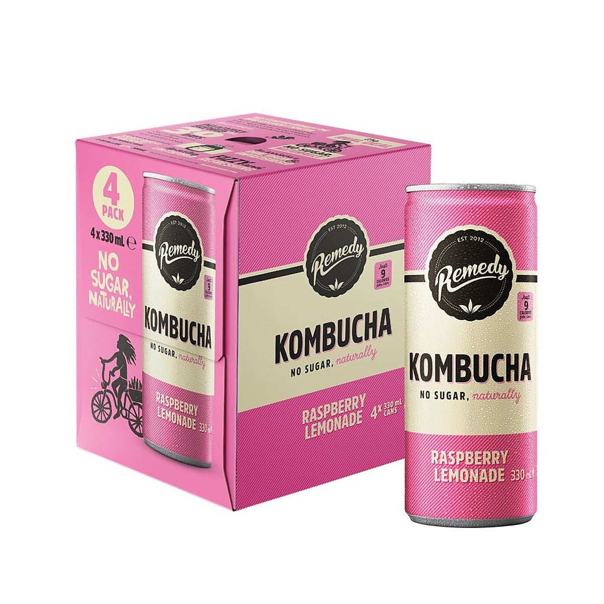 Remedy Kombucha Raspberry Lemonade Multi pack 4x330ml