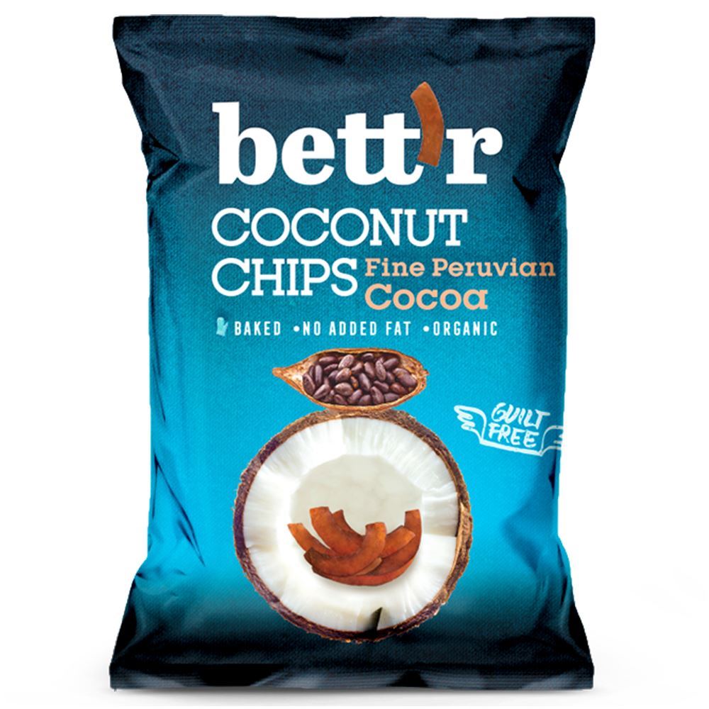 Bettr Coconut Chips with Cacao Organic Vegan Gluten Free 40g - 8 Pack