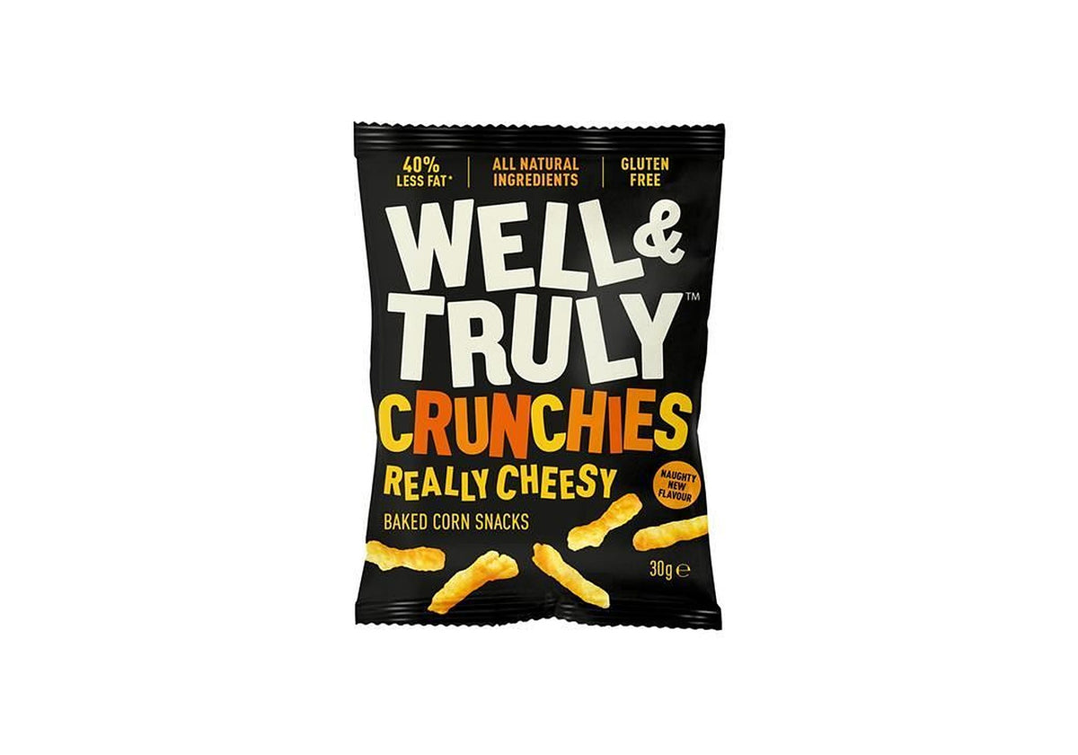 Well and Truly Really Cheesy Crunchies Snack 30g - 10 Pack