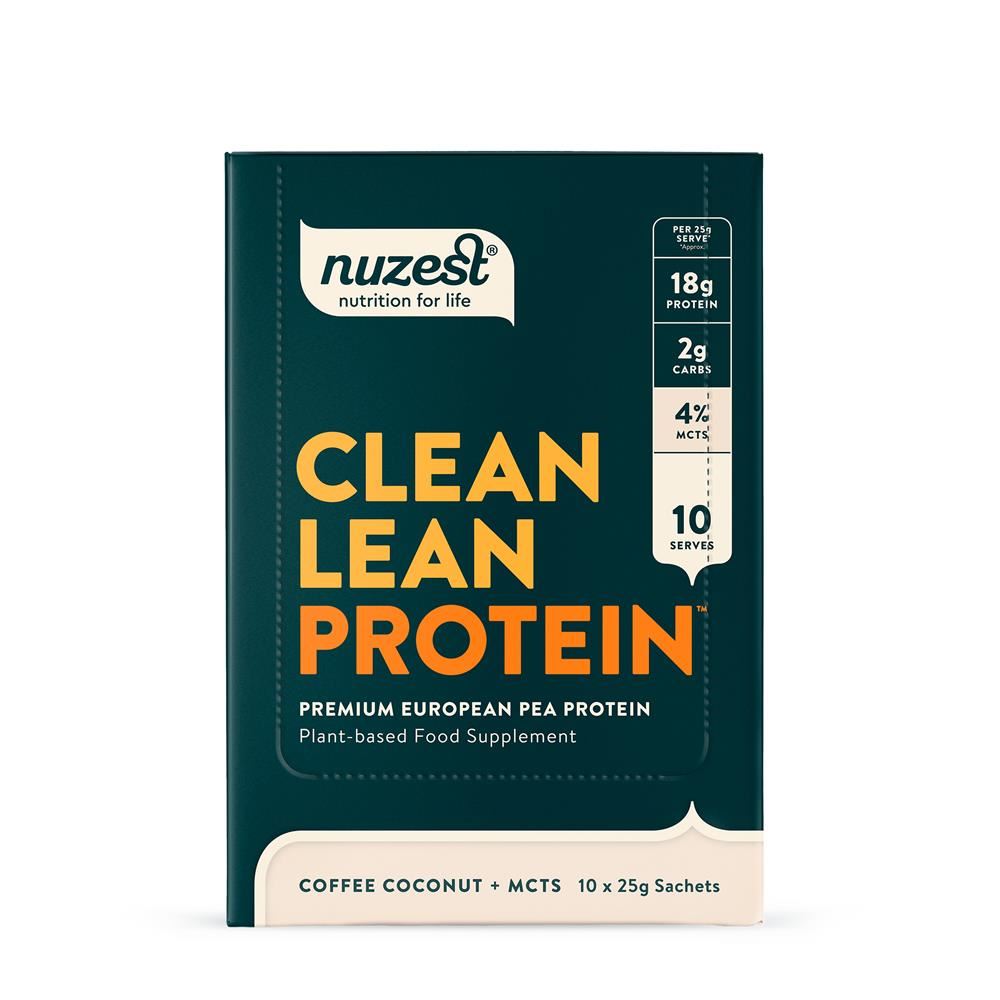 Nuzest Clean Lean Protein 10x25g Sachet Box Coffee Coconut + MCTs