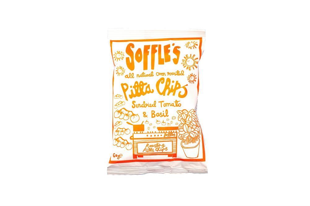 Soffles Pitta Chips Sundried Tomato & Basil Pitta Chips 60gs - 15 Pack
