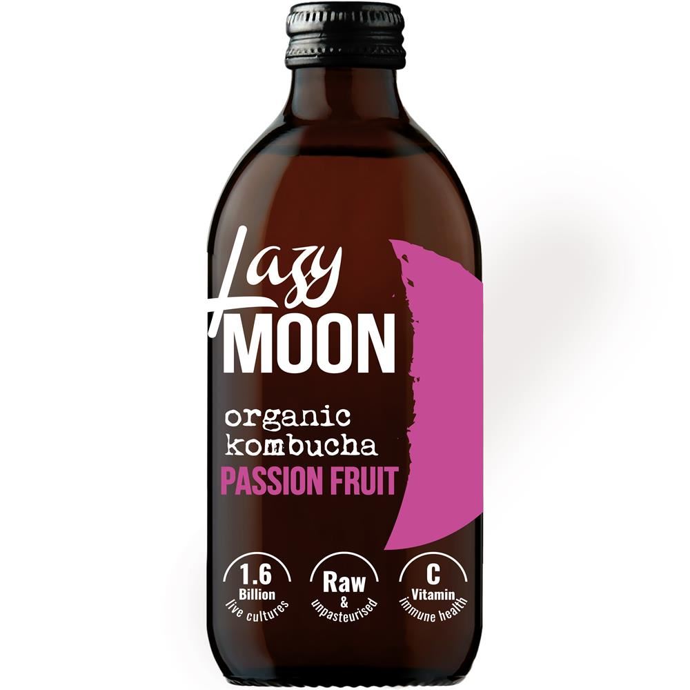 LAZY MOON Passion Fruit Organic Kombucha 330ml - 2 Pack