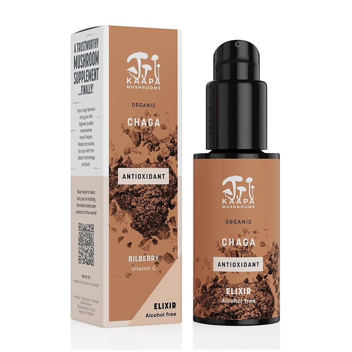 Kaapa Mushrooms Chaga Elixir Antioxidant - Alcohol-Free 50ml
