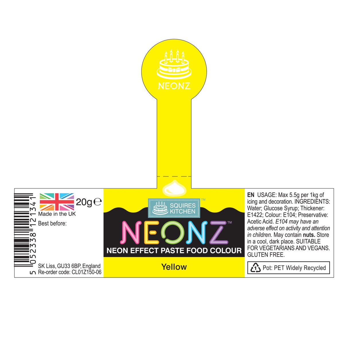 Squires Kitchen NEONZ Neon Effect Food Colouring Paste 20g - All Shades