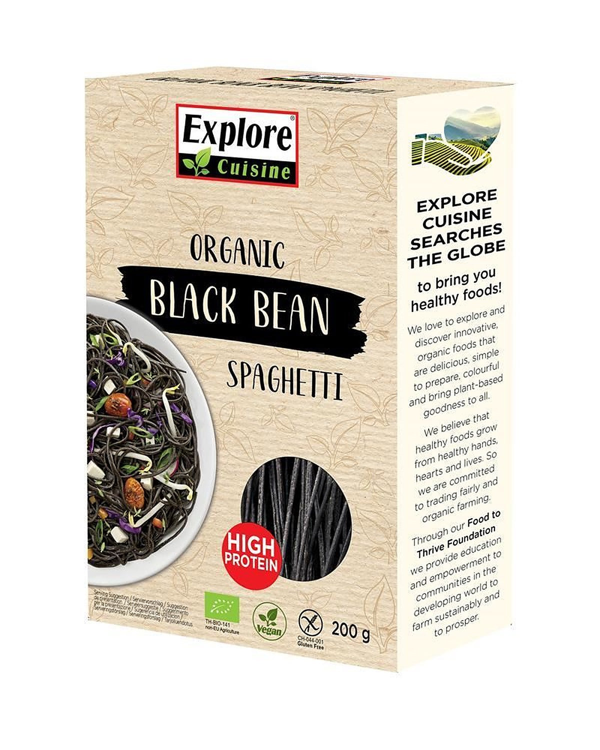 Explore Cuisine Organic Black Bean Spaghetti 200g - 6 Pack