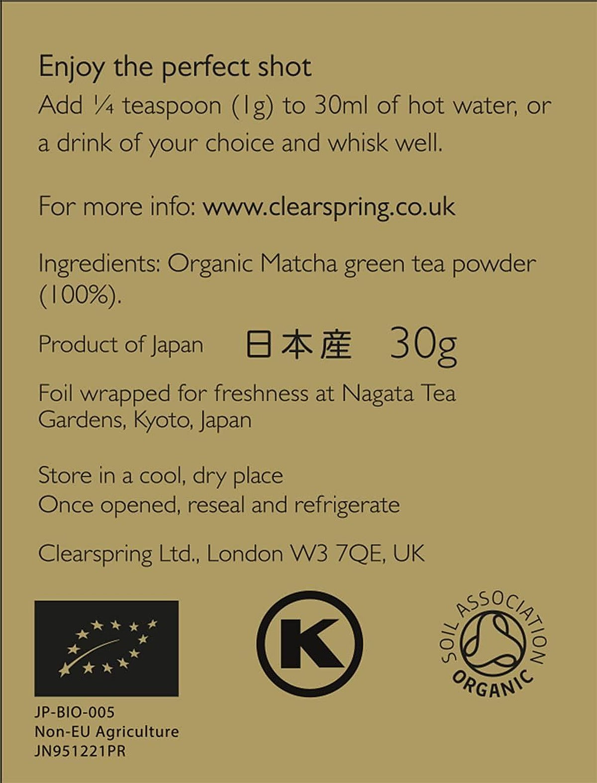 Clearspring Organic Japanese Matcha Green Tea Powder - Ceremonial Grade 30g - image 3