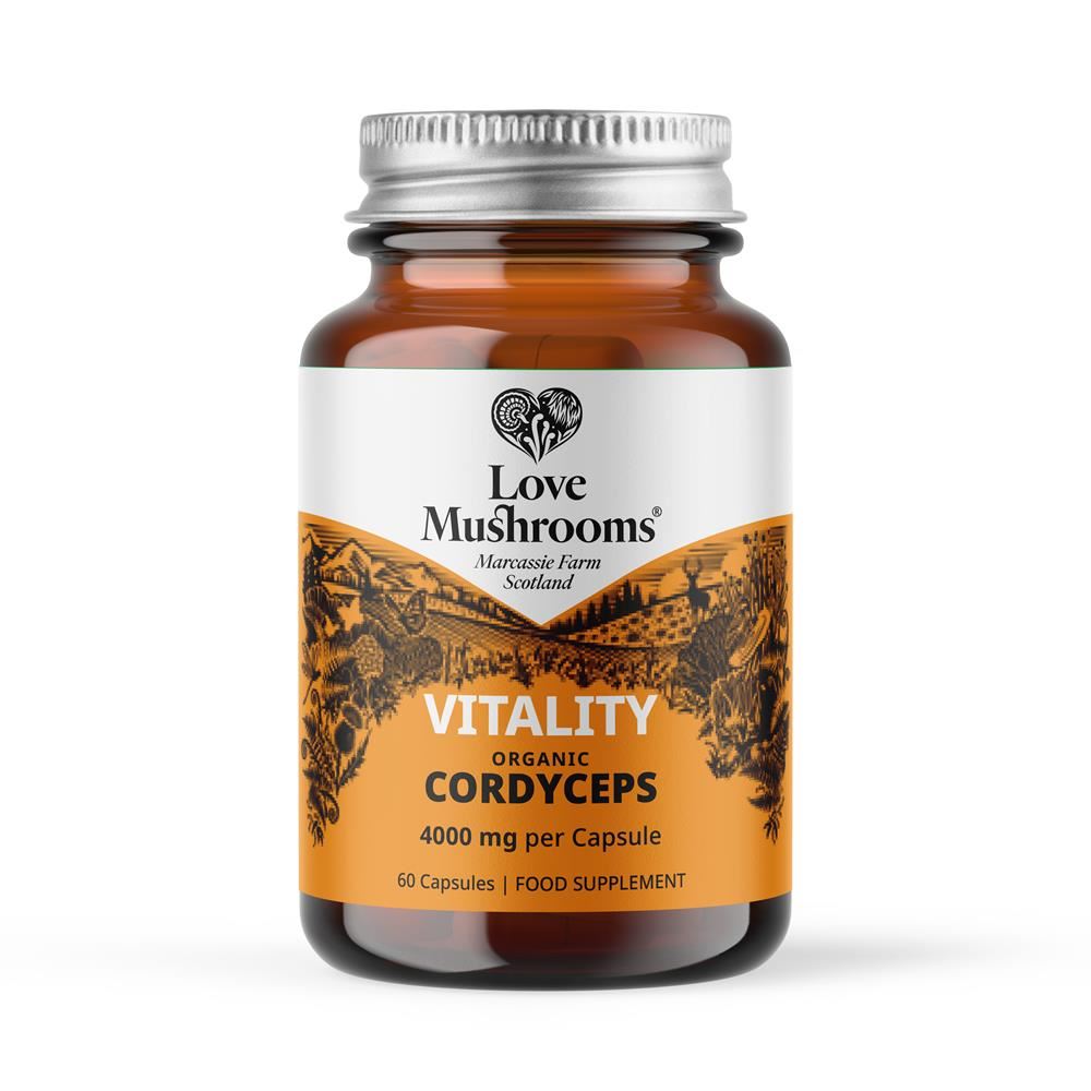 Love Mushrooms Organic Cordyceps Capsules 60 Capsules - 4000mg