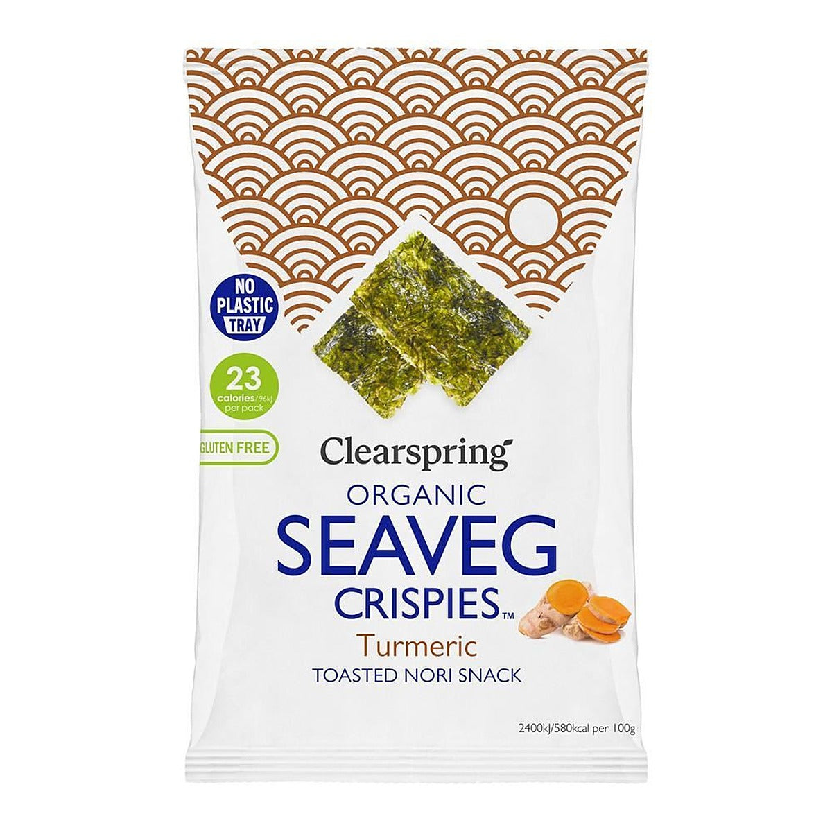 Clearspring Organic Seaveg Crispies Turmeric 4g (TRAYLESS) 4g - 20 Pack