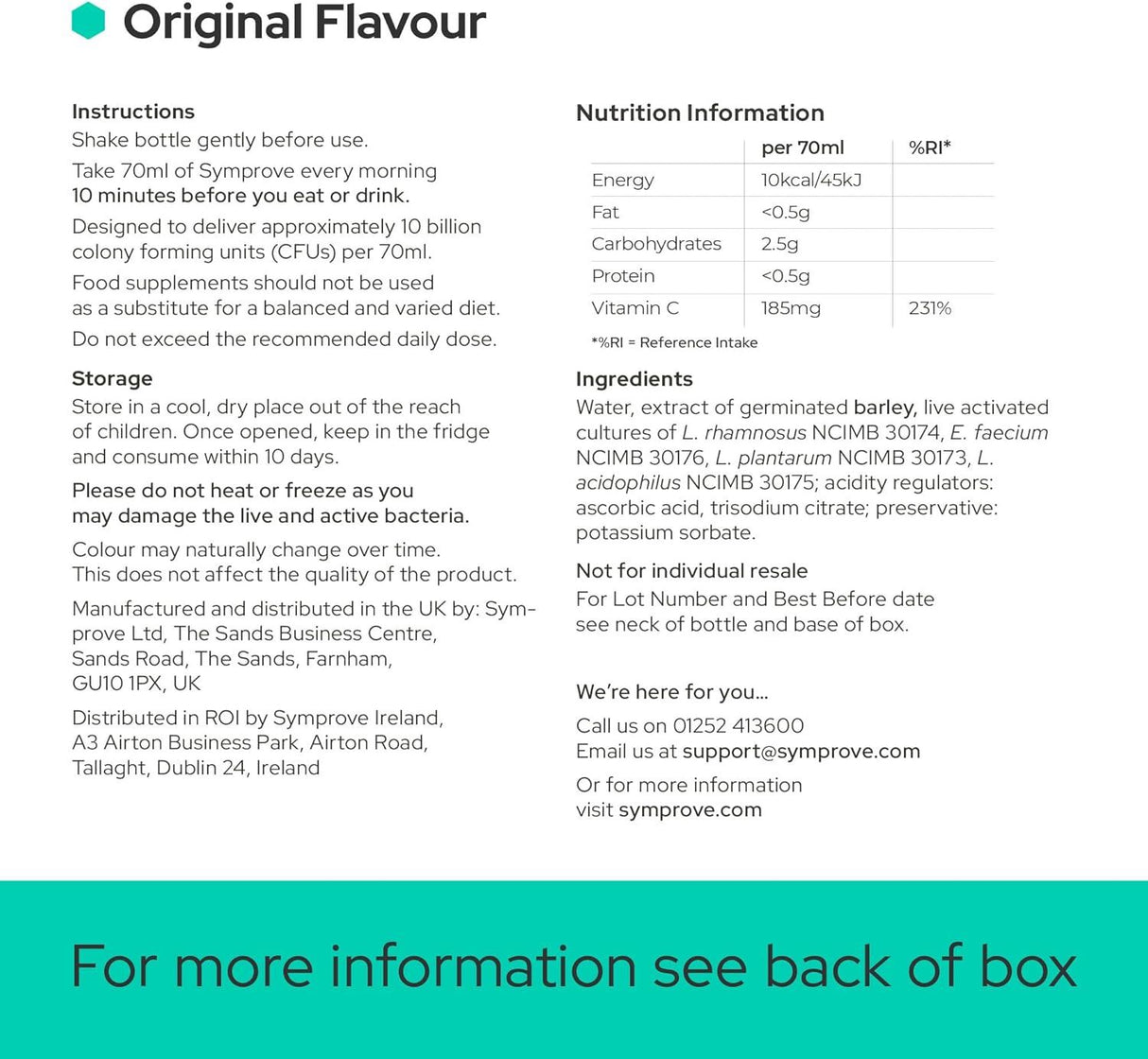 Symprove Original Probiotic Drink with Live Bacteria 500ml - Pack of 4